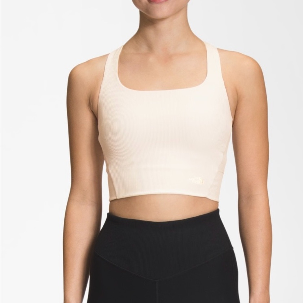 North Face Ruby Rib-Knit Tank - Gardenia White Heather - Sports Bra